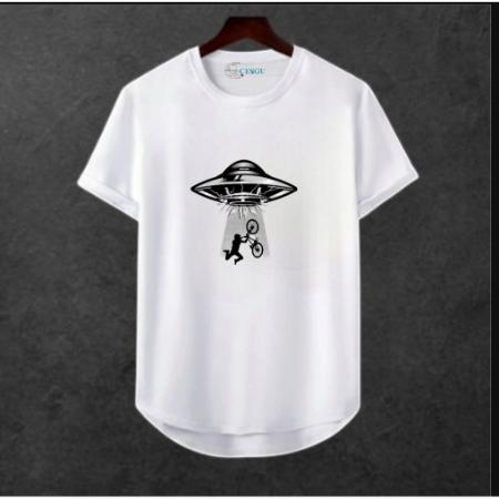 Erkek Ön Baskili T-shirt Plus Model